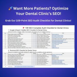 Our 109-Point SEO Audit Checklist for Dental Clinics!